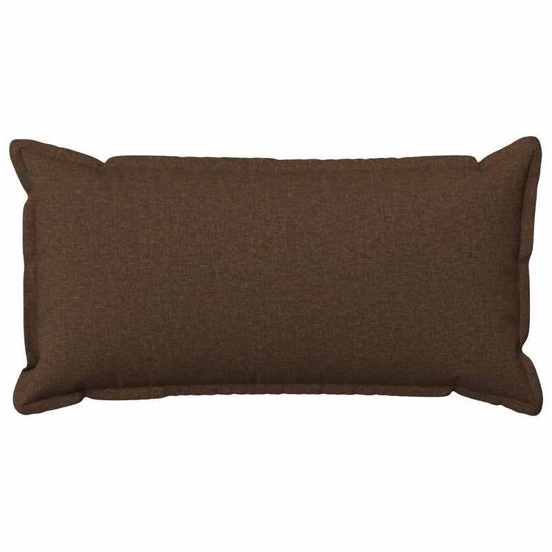 Cushion Cover 2 pcs HOUTEN Brown 40 x 80 cm Faux Linen