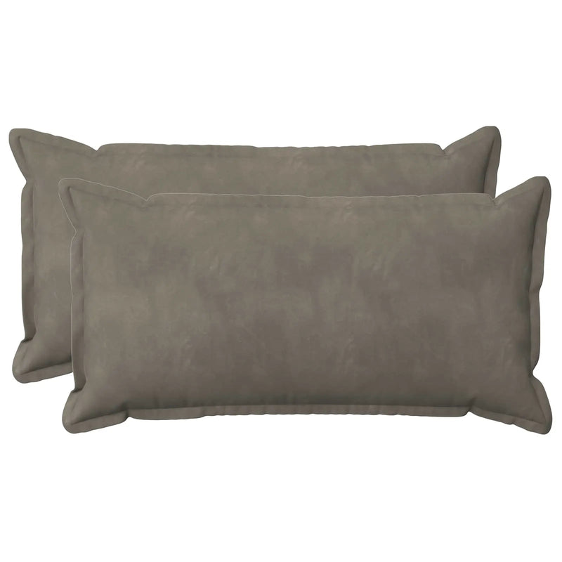 Cushion Cover 2 pcs HOUTEN Light Grey 40 x 80 cm Velvet