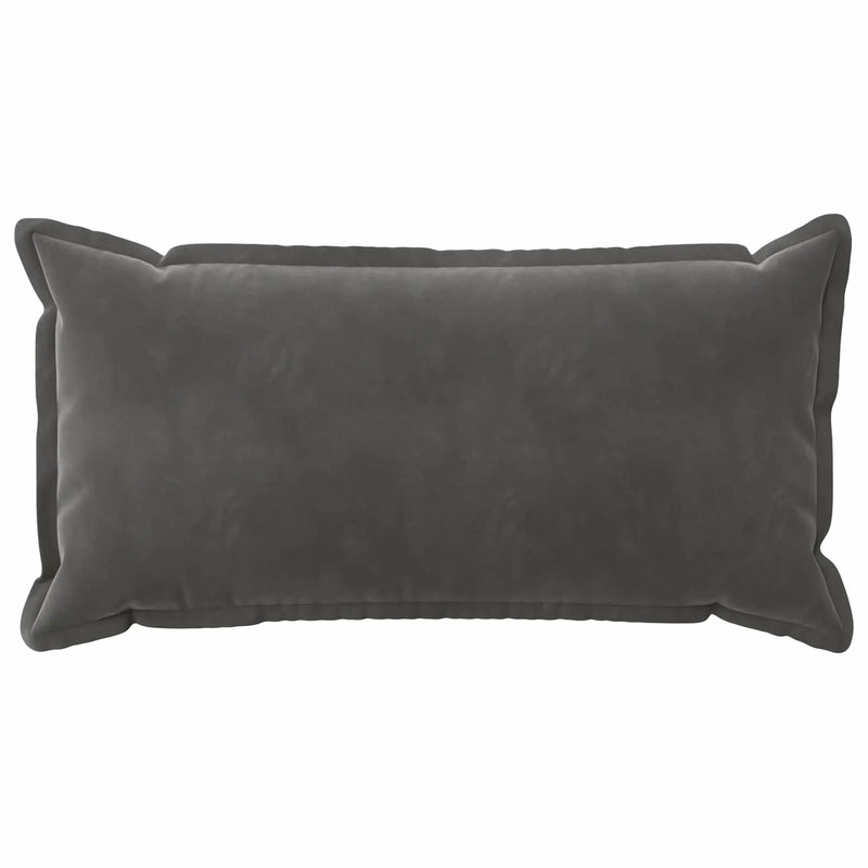Cushion Cover 2 pcs HOUTEN Dark Grey 40 x 80 cm Velvet