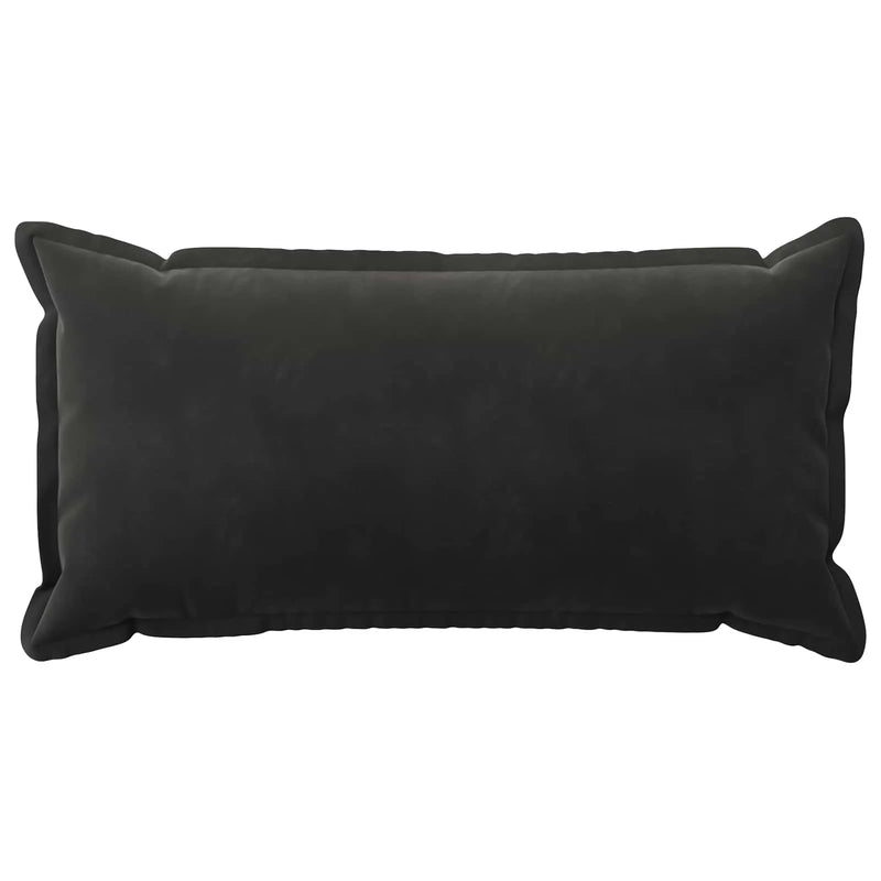 Cushion Cover 2 pcs HOUTEN Black 40 x 80 cm Velvet