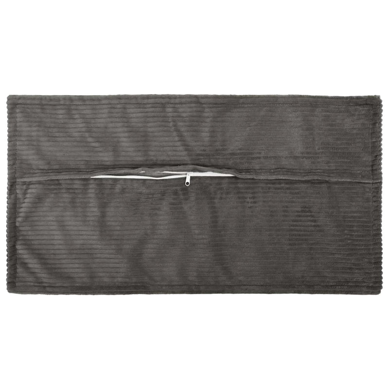 Cushion Cover 2 pcs HOUTEN Dark Grey 40 x 80 cm Corduroy
