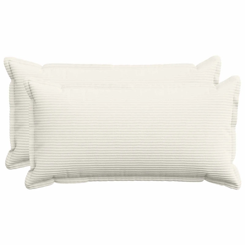 Cushion Cover 2 pcs HOUTEN Cream 40 x 80 cm Corduroy