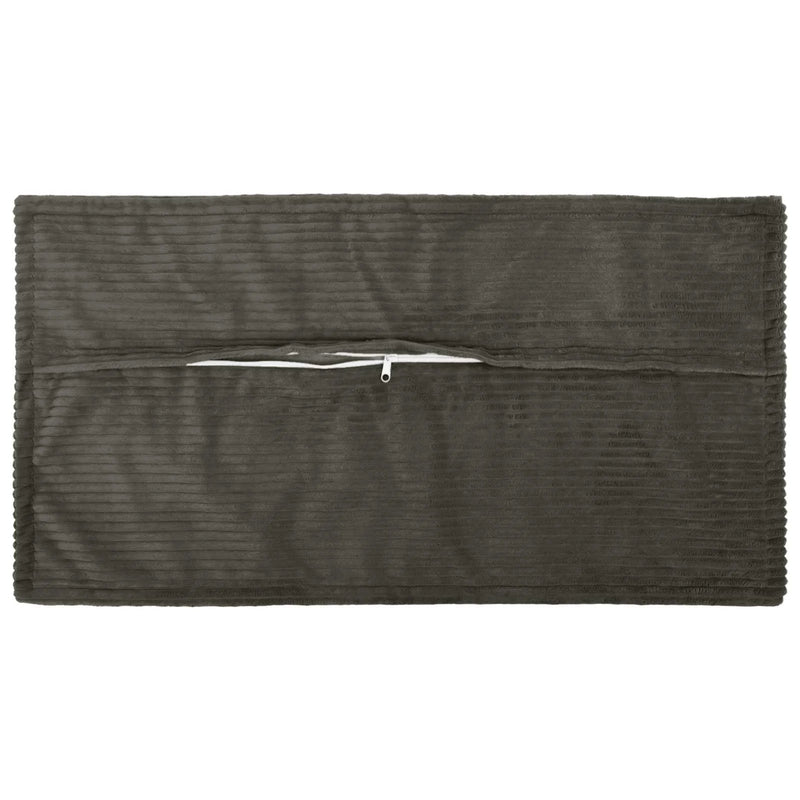 Cushion Cover 2 pcs HOUTEN Anthracite 40 x 80 cm Corduroy