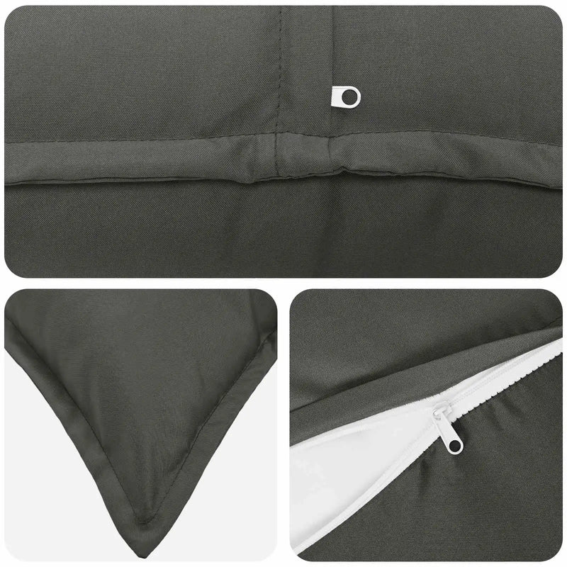 Cushion Cover 2 pcs HOUTEN Anthracite 40 x 80 cm Polyester