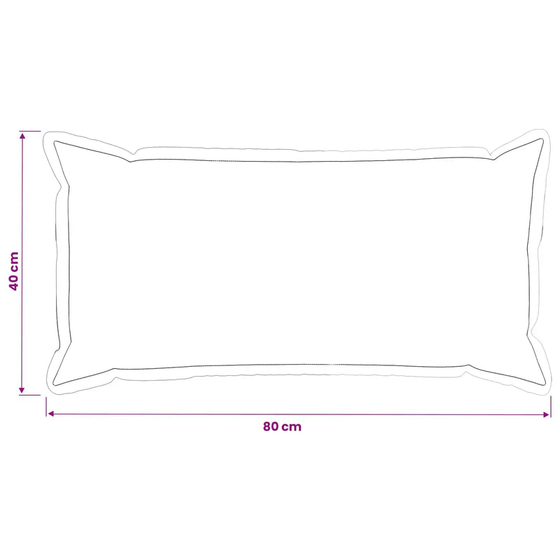 Cushion Cover 2 pcs HOUTEN Anthracite 40 x 80 cm Polyester