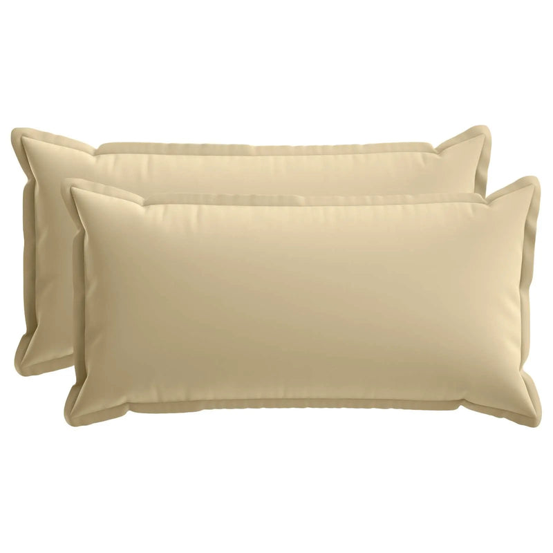 Cushion Cover 2 pcs HOUTEN Beige 40 x 80 cm Polyester