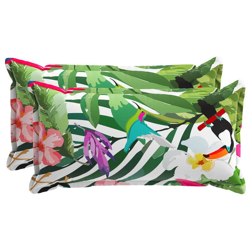 Cushion Cover 2 pcs HOUTEN Black 40 x 80 cm Polyester