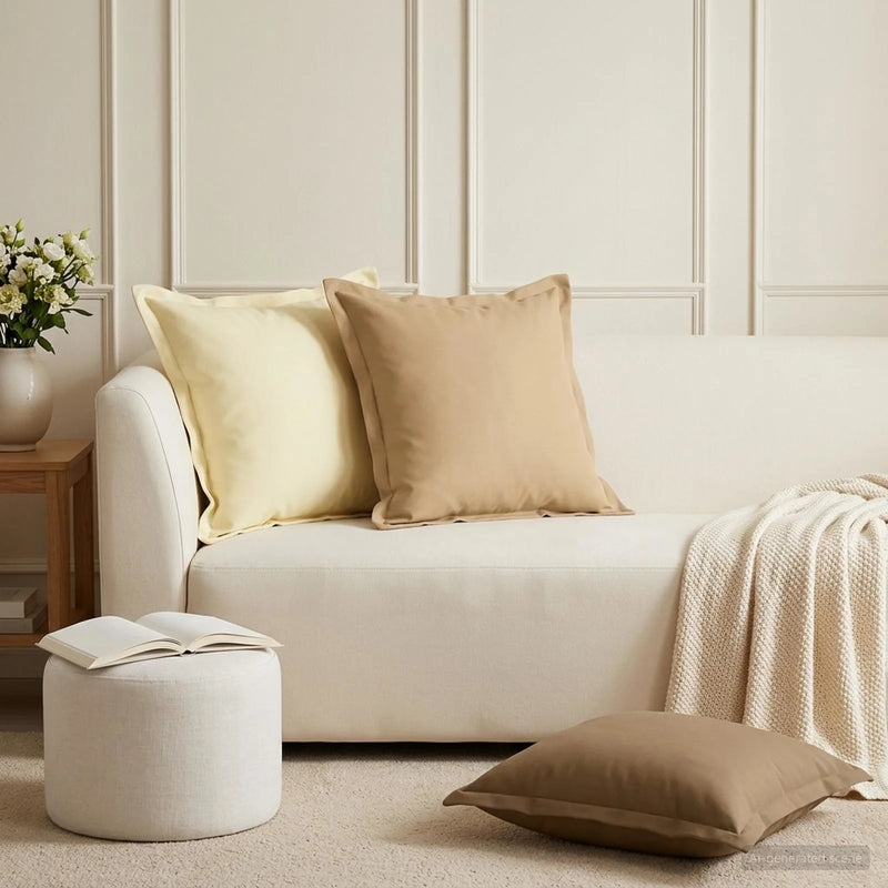 Cushion with Pillow HOUTEN 2 pcs Beige Polyester