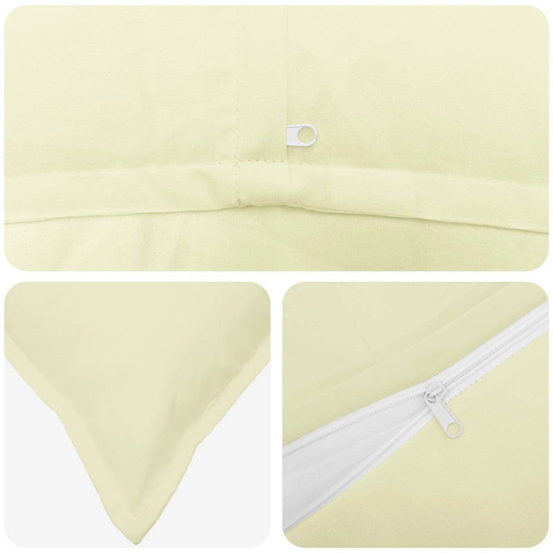 Cushion Cover 2 pcs HOUTEN Cream 45 x 45 cm Polyester
