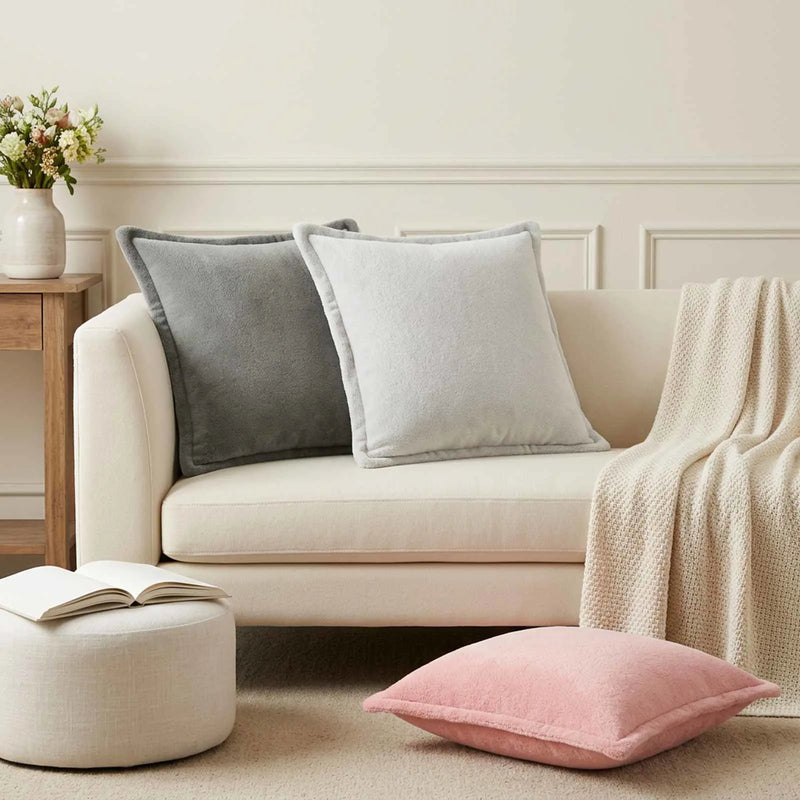 Throw Pillow 6 pcs HOUTEN Dark Grey 45 x 45 cm Flannel