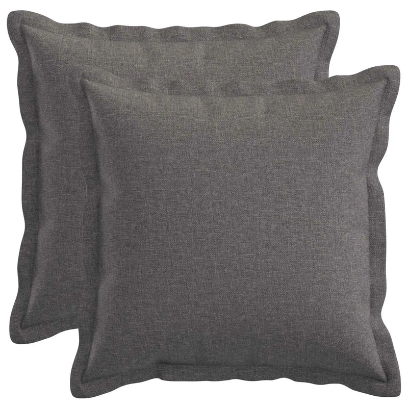 Cushion Cover 2 pcs HOUTEN Light Grey 50 x 50 cm Faux Linen