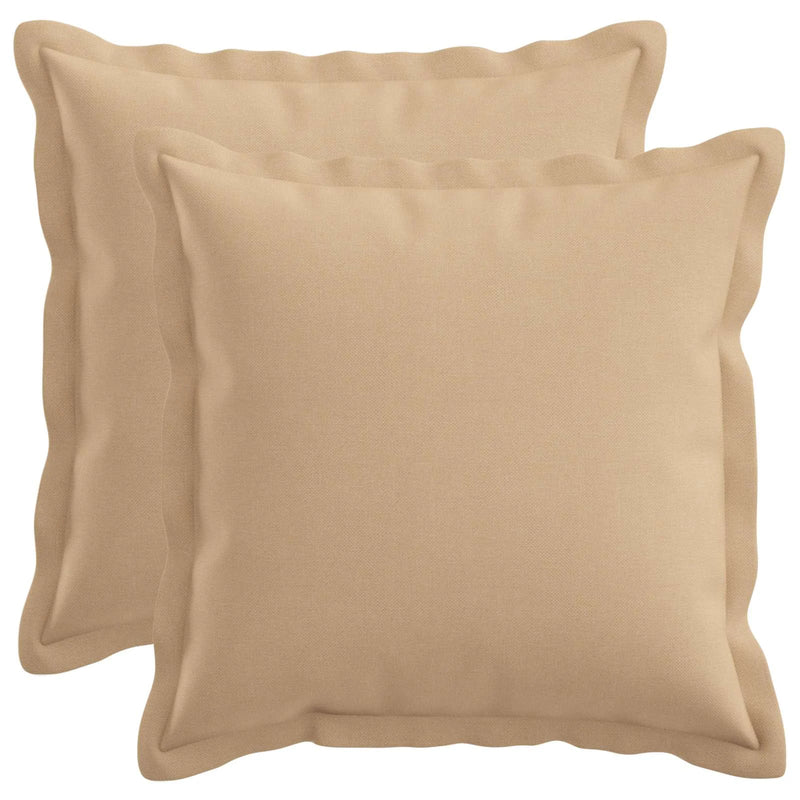 Cushion Cover 2 pcs HOUTEN Cream 50 x 50 cm Faux Linen