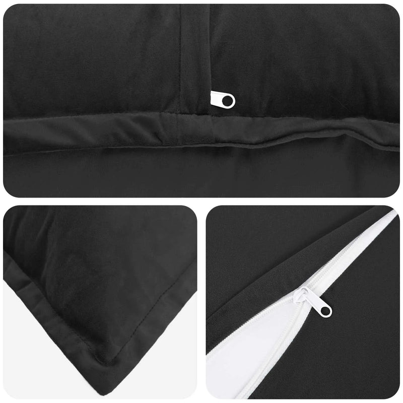 Cushion Cover 2 pcs HOUTEN Black 50 x 50 cm Velvet
