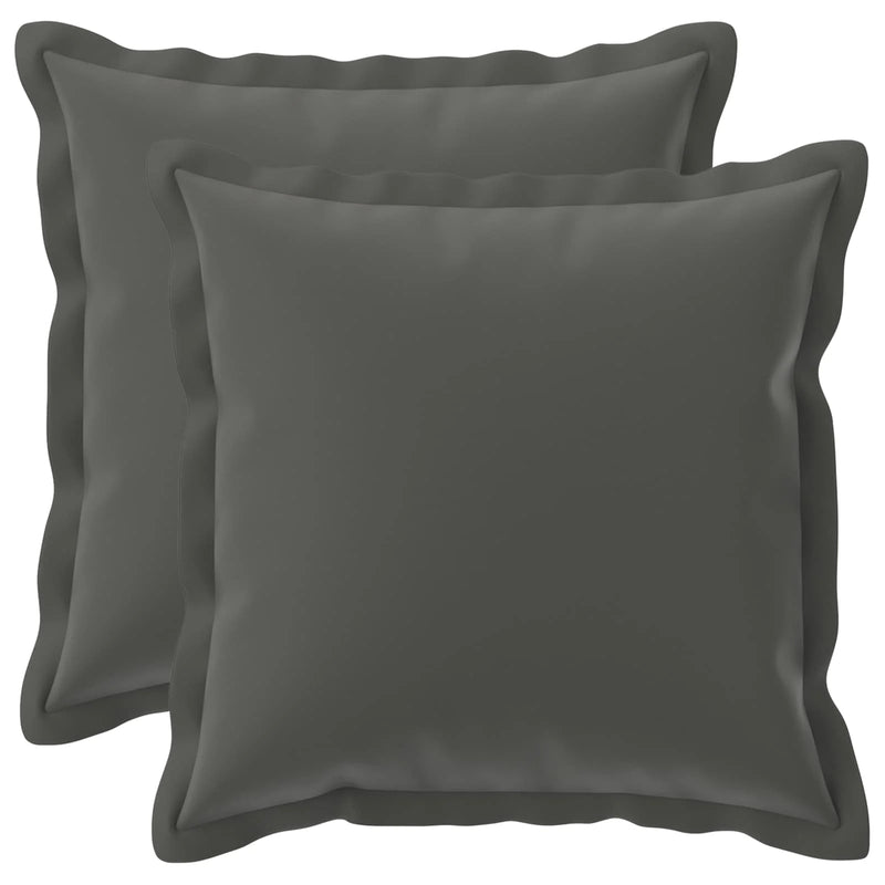 Cushion Cover 2 pcs HOUTEN Anthracite 50 x 50 cm Polyester