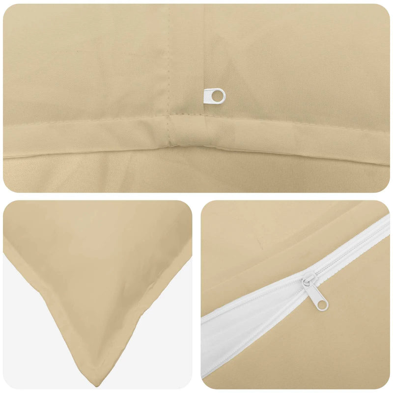 Cushion Cover 2 pcs HOUTEN Beige 50 x 50 cm Polyester