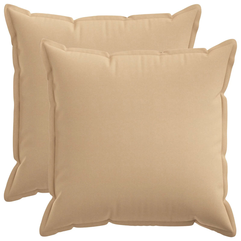 Cushion Cover 2 pcs HOUTEN Cream 60 x 60 cm Faux Linen