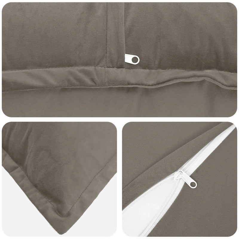 Cushion Cover 2 pcs HOUTEN Light Grey 60 x 60 cm Velvet