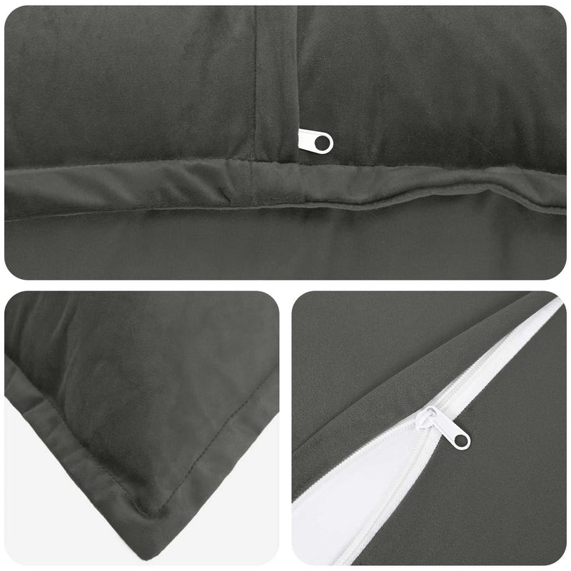 Cushion Cover 2 pcs HOUTEN Dark Grey 60 x 60 cm Velvet