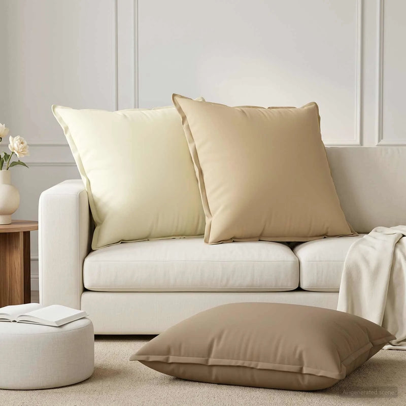 Cushion 2 pcs HOUTEN Cream 65 x 65 cm Polyester