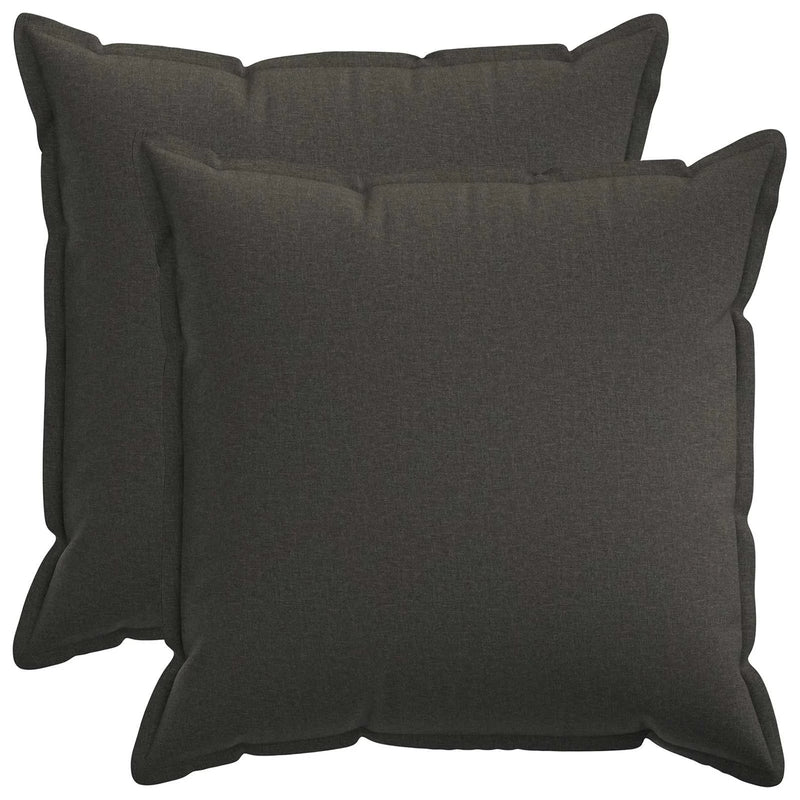 Cushion Cover 2 pcs HOUTEN Dark Grey 80 x 80 cm Faux Linen