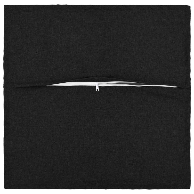 Cushion Cover 2 pcs HOUTEN Black 80 x 80 cm Faux Linen