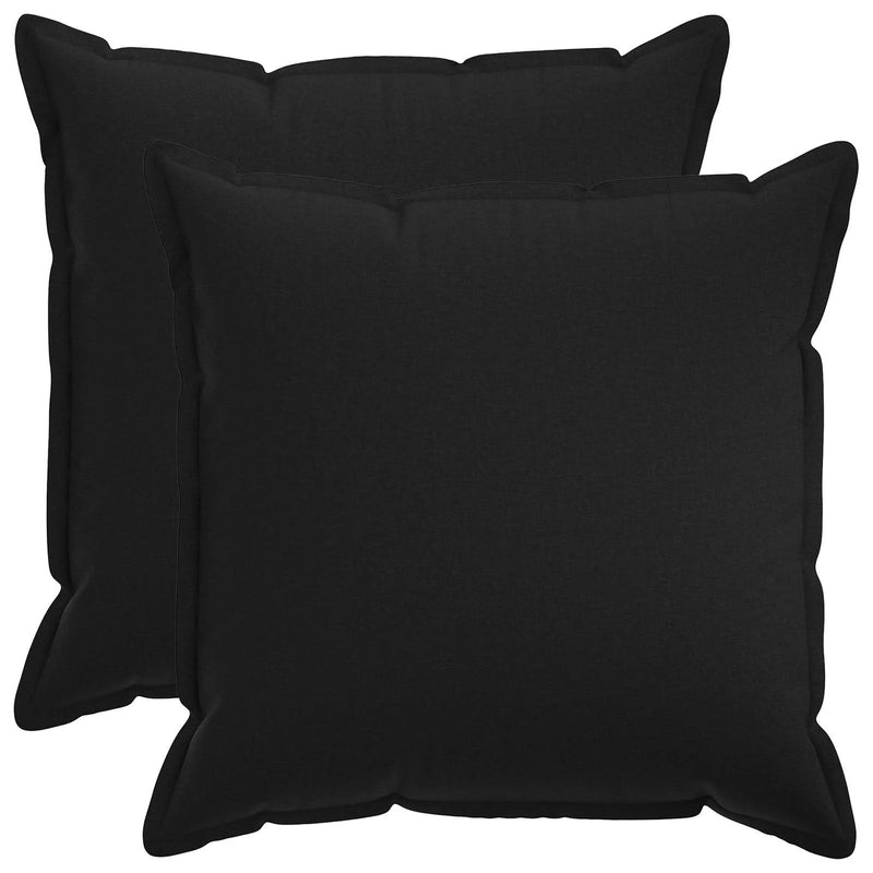 Cushion Cover 2 pcs HOUTEN Black 80 x 80 cm Faux Linen