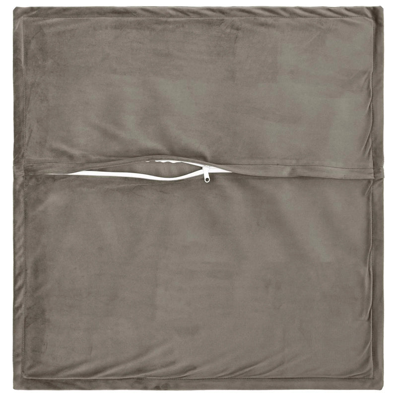 Cushion Cover 2 pcs HOUTEN Light Grey 80 x 80 cm Velvet