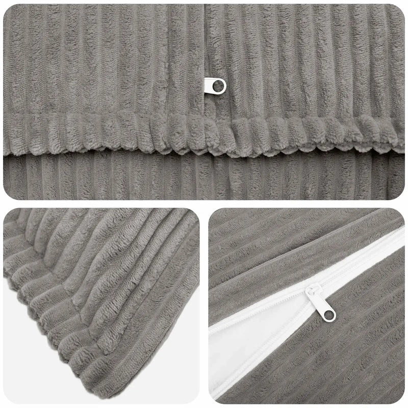 Cushion Cover 2 pcs HOUTEN Light Grey 80 x 80 cm Corduroy