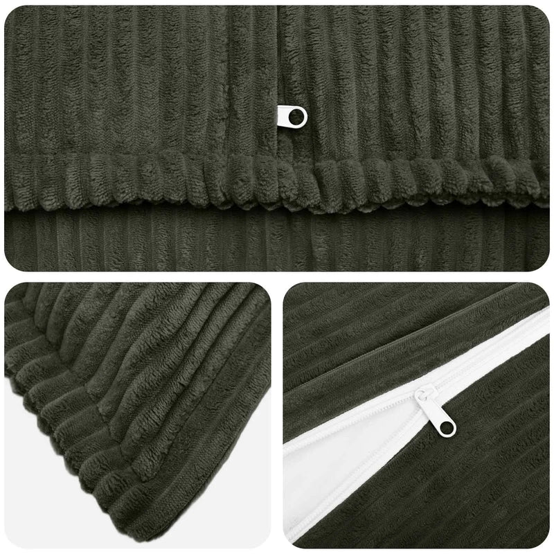 Cushion Cover 2 pcs HOUTEN Anthracite 80 x 80 cm Corduroy