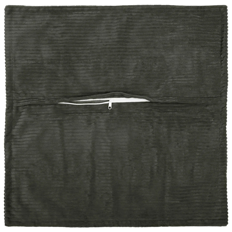Cushion Cover 2 pcs HOUTEN Anthracite 80 x 80 cm Corduroy