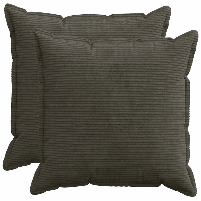 Cushion Cover 2 pcs HOUTEN Anthracite 80 x 80 cm Corduroy