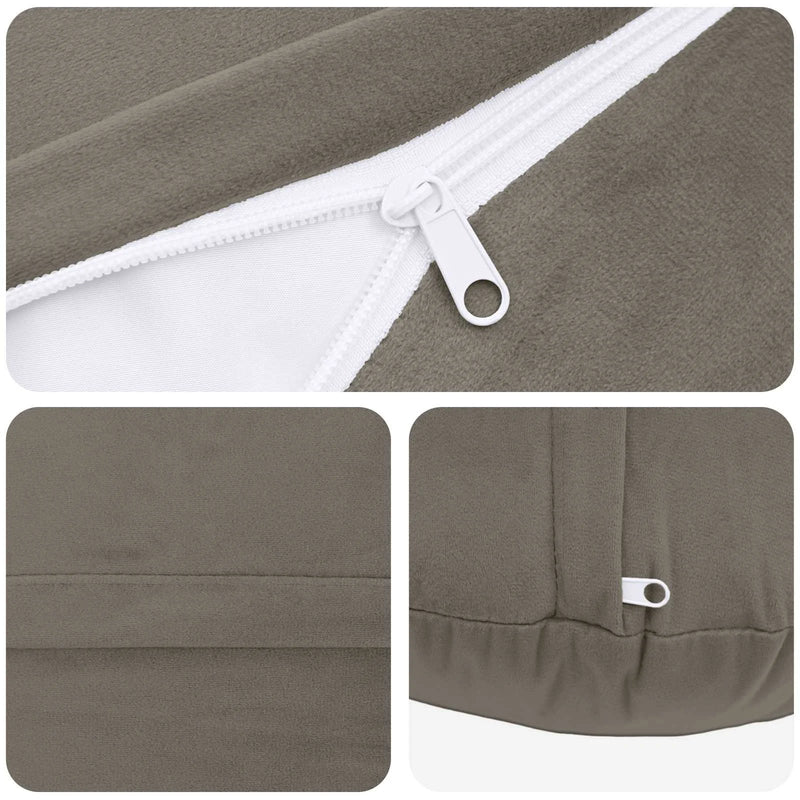 Cushion Cover 2 pcs HEERLEN Light Grey Ø 40 cm Velvet