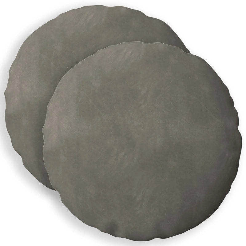 Cushion Cover 2 pcs HEERLEN Light Grey Ø 40 cm Velvet