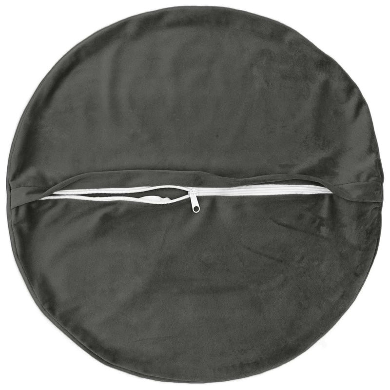 Cushion Cover 2 pcs HEERLEN Dark Grey Ø 40 cm Velvet