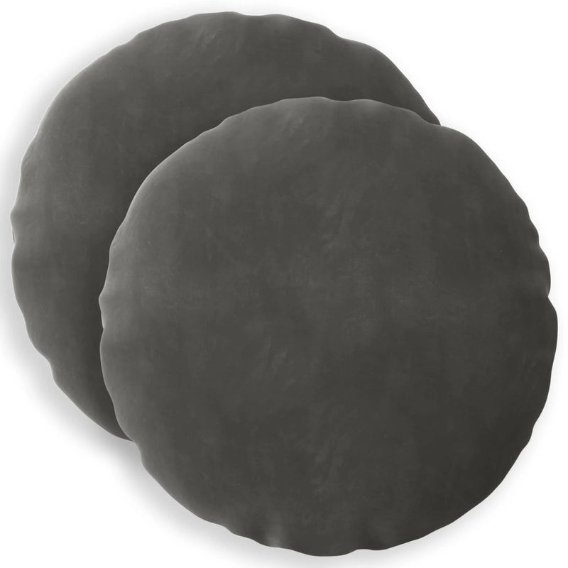 Cushion Cover 2 pcs HEERLEN Dark Grey Ø 40 cm Velvet