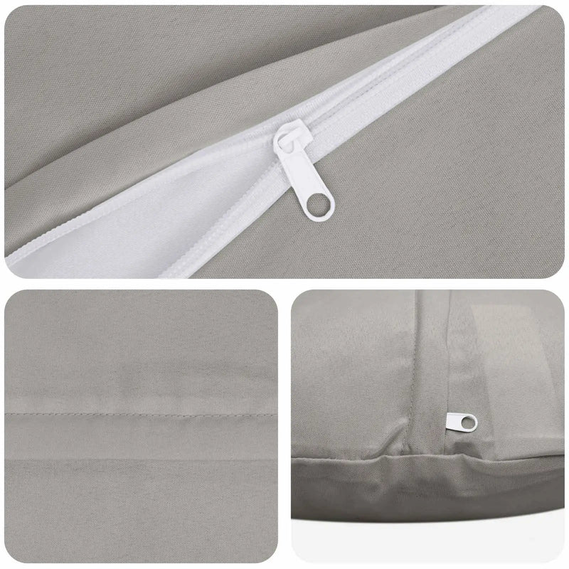 Cushion Cover 2 pcs HEERLEN Grey Ø 40 cm Polyester