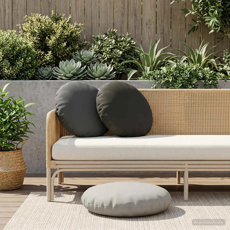 Cushion 6 pcs HEERLEN Black �� 60 cm Polyester