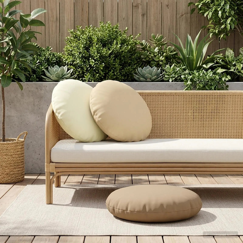 Cushion with Pillow HEERLEN 2 pcs Beige Polyester