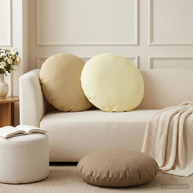 Cushion with Pillow HEERLEN 2 pcs Beige Polyester