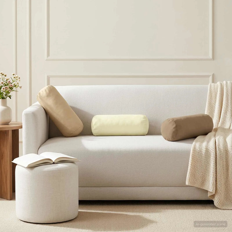 Cushion with Pillow HEERLEN 2 pcs Beige Polyester