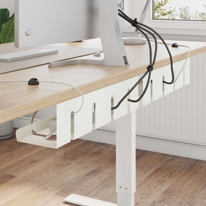 Under Desk Cable Management Tray 2 pcs White 43 x 12 x 10 cm