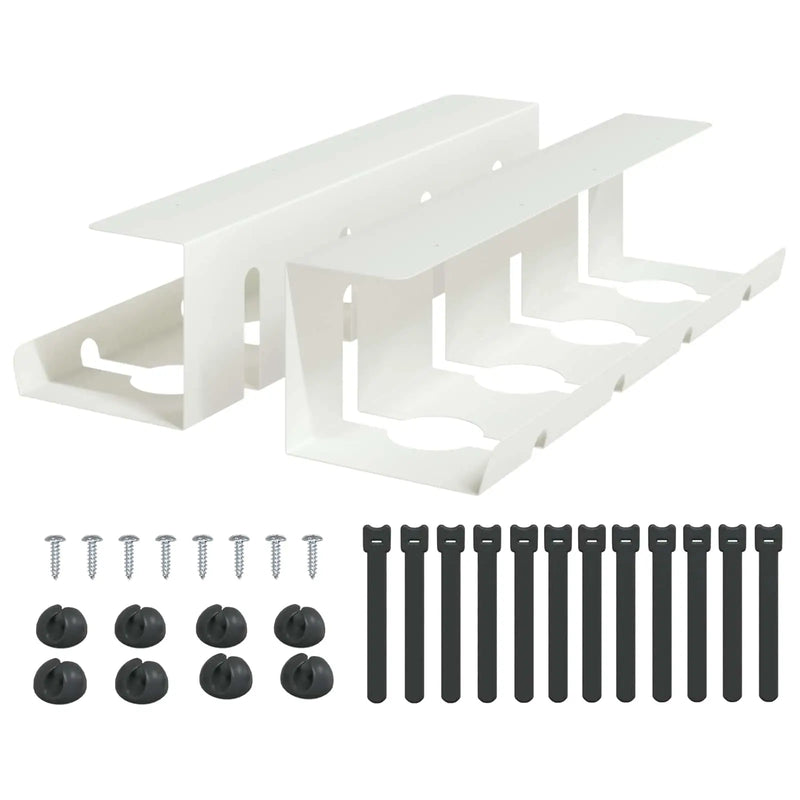 Under Desk Cable Management Tray 2 pcs White 43 x 12 x 10 cm