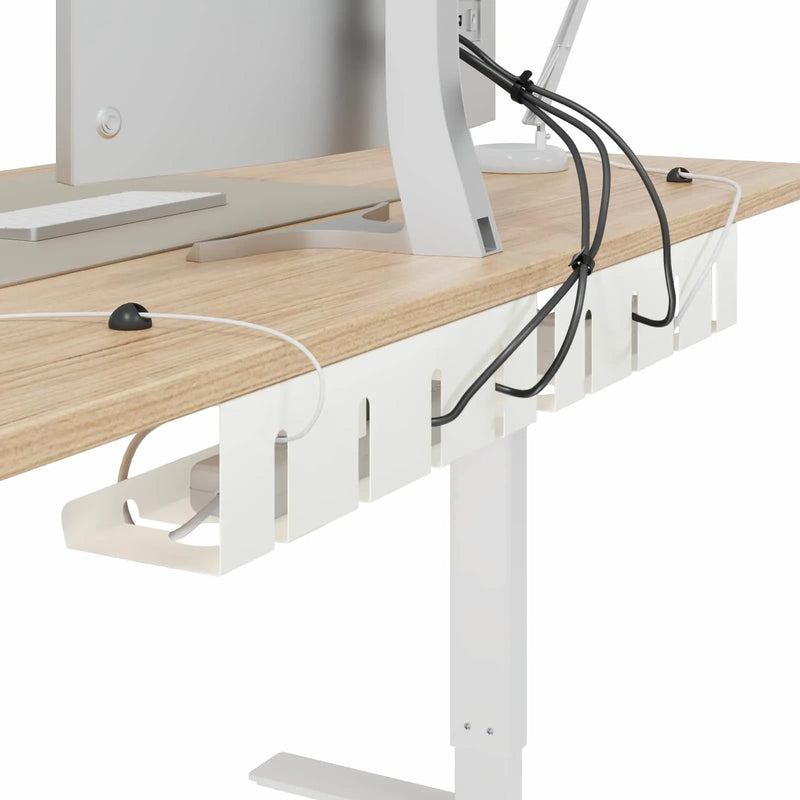 Under Desk Cable Management Tray 2 pcs White 43 x 12 x 10 cm