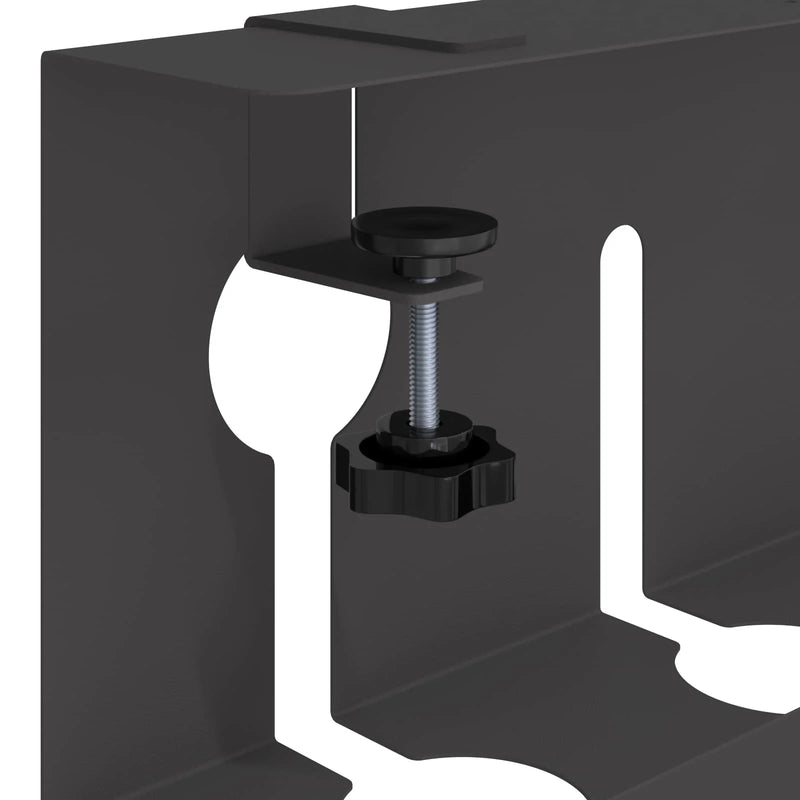 Under Desk Cable Management Tray 2 pcs Black 43 x 10 x 15 cm