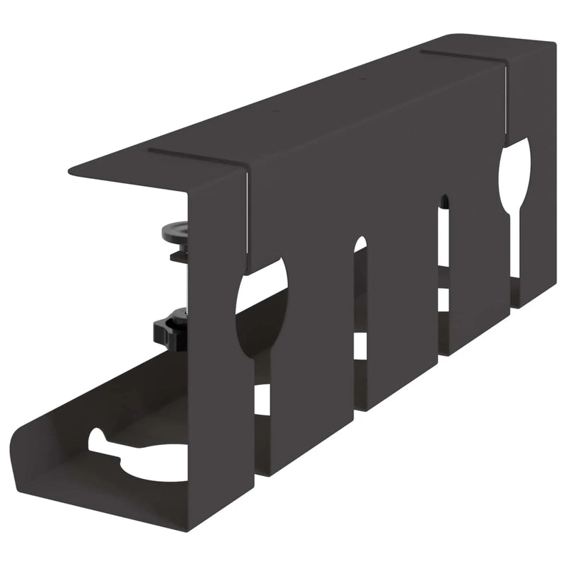 Under Desk Cable Management Tray 2 pcs Black 43 x 10 x 15 cm