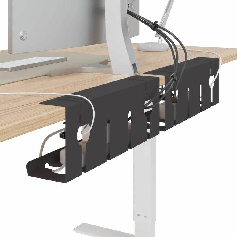 Under Desk Cable Management Tray 2 pcs Black 43 x 10 x 15 cm