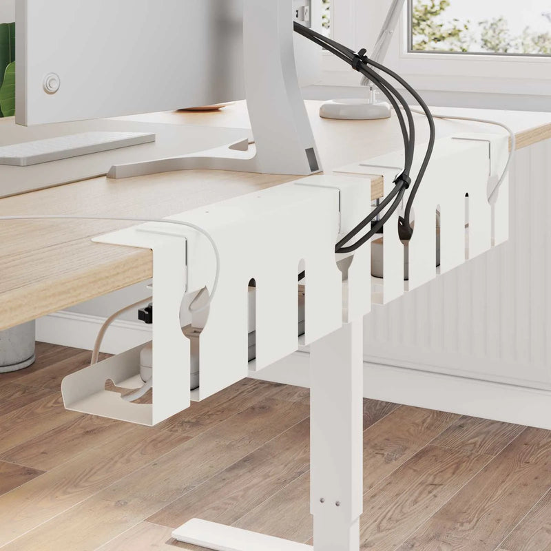 Under Desk Cable Management 2 pcs White Cold-rolled Steel