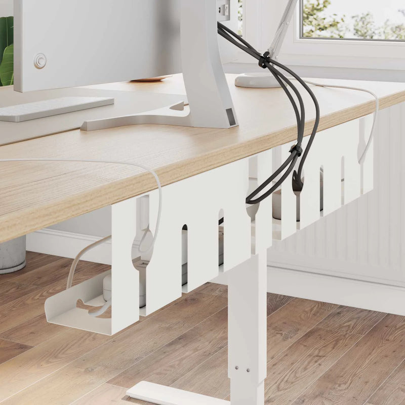 Under Desk Cable Management 2 pcs White Cold-rolled Steel