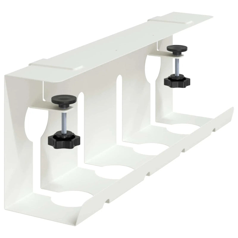 Under Desk Cable Management 2 pcs White Cold-rolled Steel