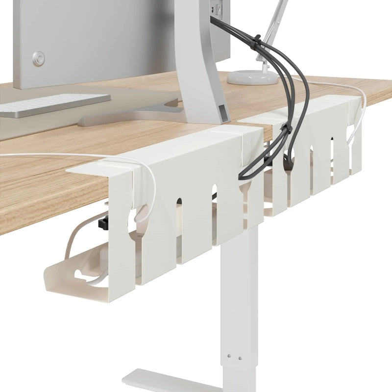 Under Desk Cable Management 2 pcs White Cold-rolled Steel